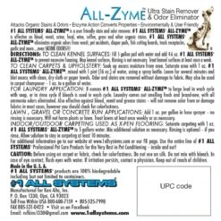 #1 All Systems All-Zyme Stain And Odor Remover Gallon -Dog Grooming Shop al0290 91 all zyme 2 1500px