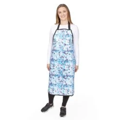 Top Performance Waterproof Grooming Apron Blue Crystal Print