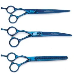 Master Grooming Tools 5200 Blue Ti Lefty 3Pc Shear Kit