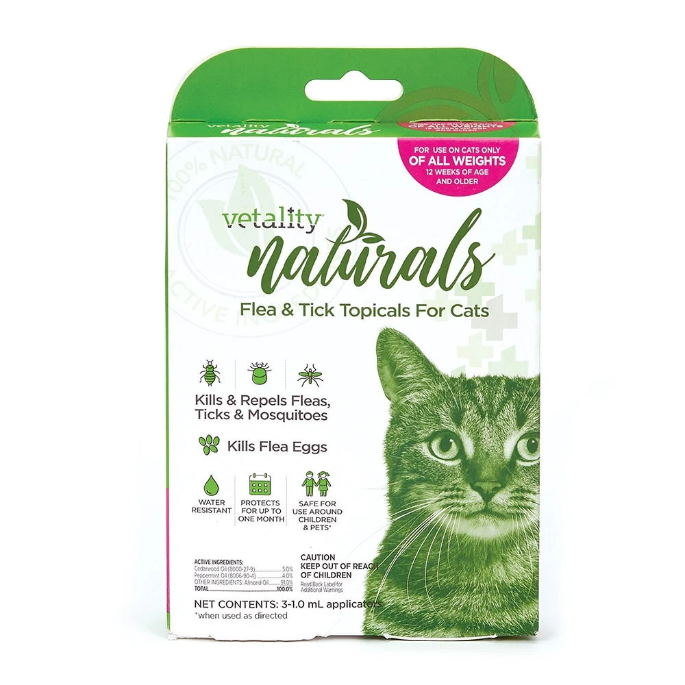 Vetality Naturals Flea & Tick Topicals 3 Month Cat 3 Vetality Naturals Flea & Tick Topicals 3 Month Cat